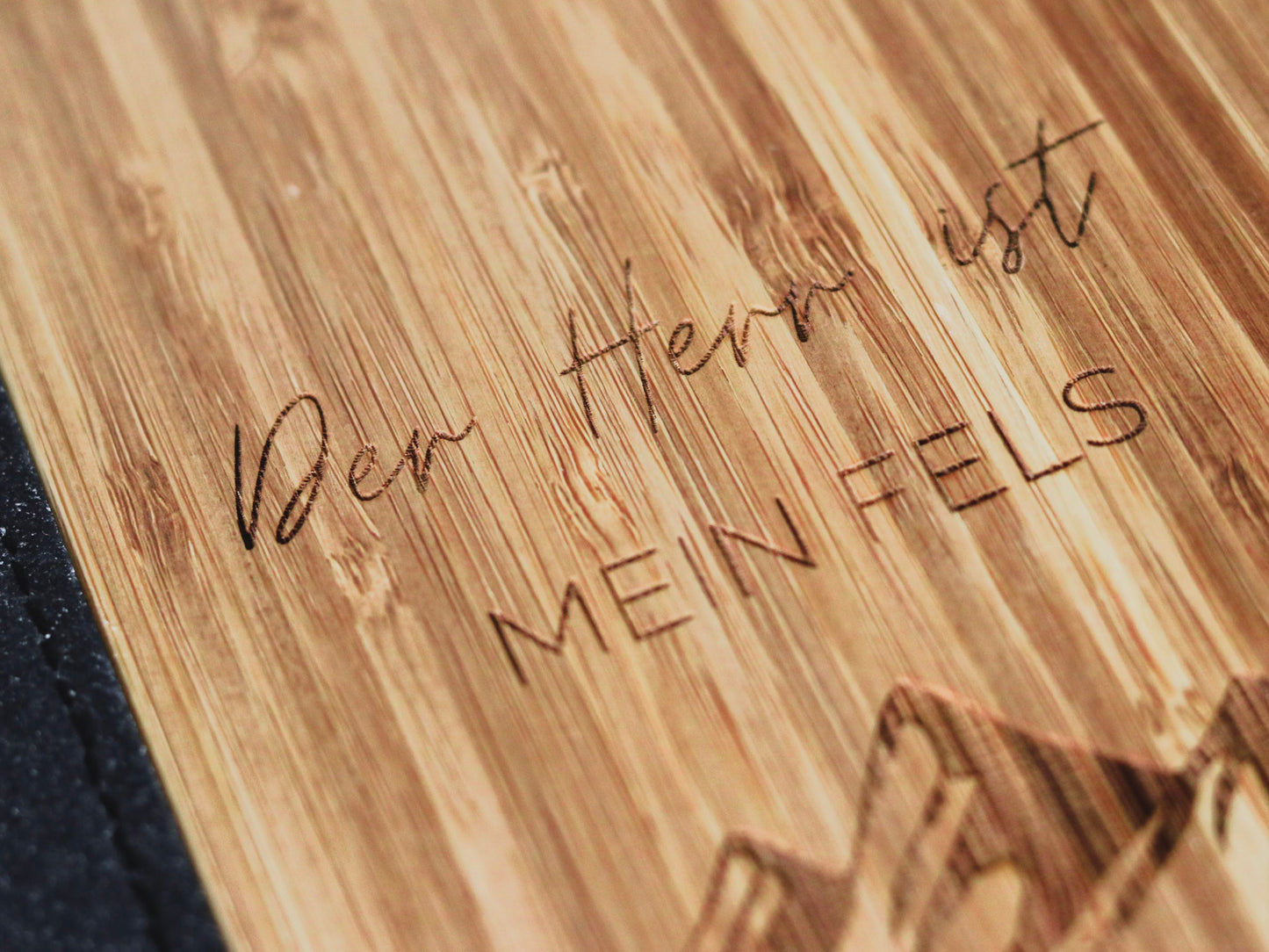 Notizbuch aus Bambus -DER HERR IST MEIN FELS-