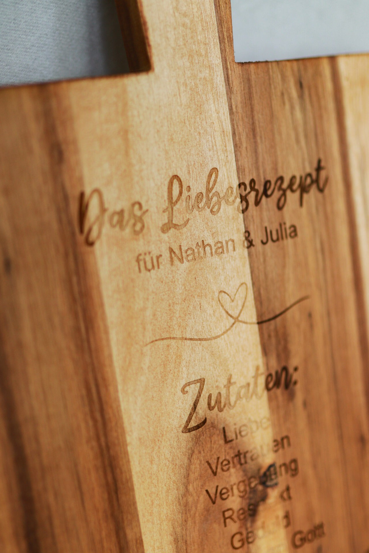 Schneidebrett personalisiert - Das Liebesrezept-