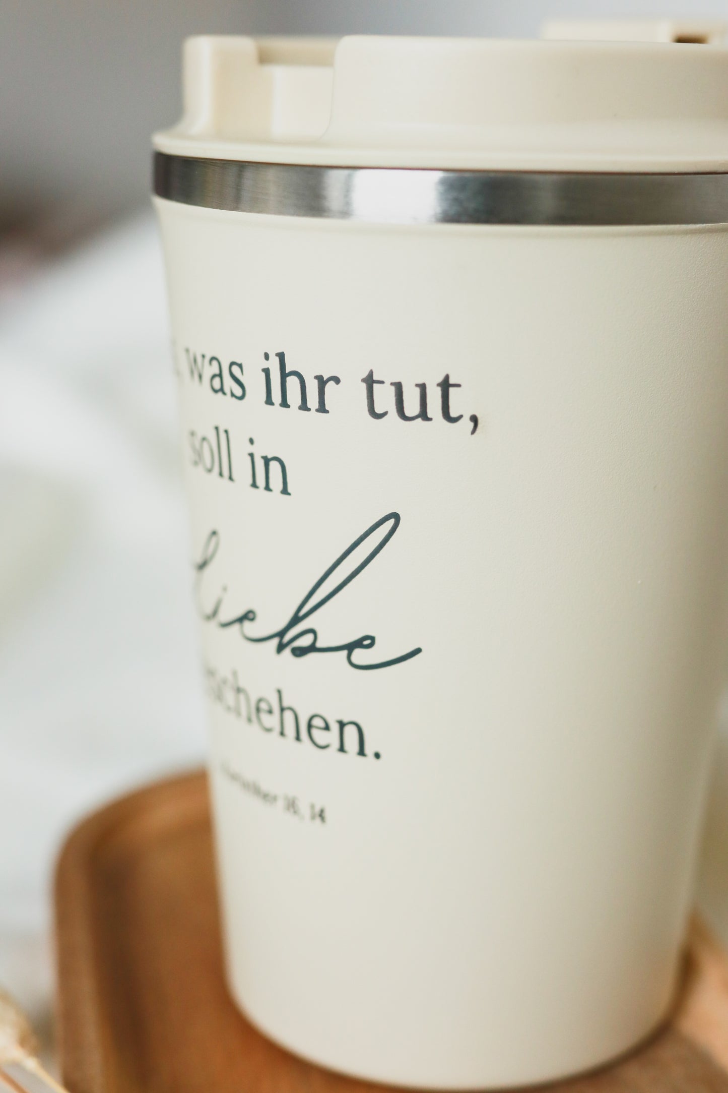 Thermobecher 350ml -Alles was ihr tut, soll in Liebe geschehen-