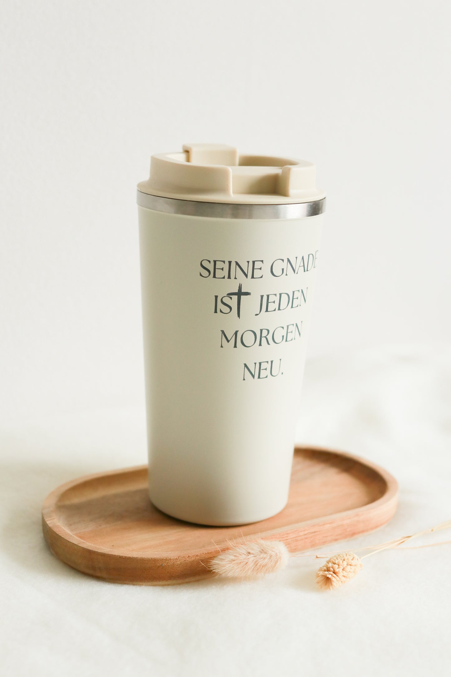 Thermobecher 510 ml -SEINE GNADE IST JEDEN MORGEN NEU-
