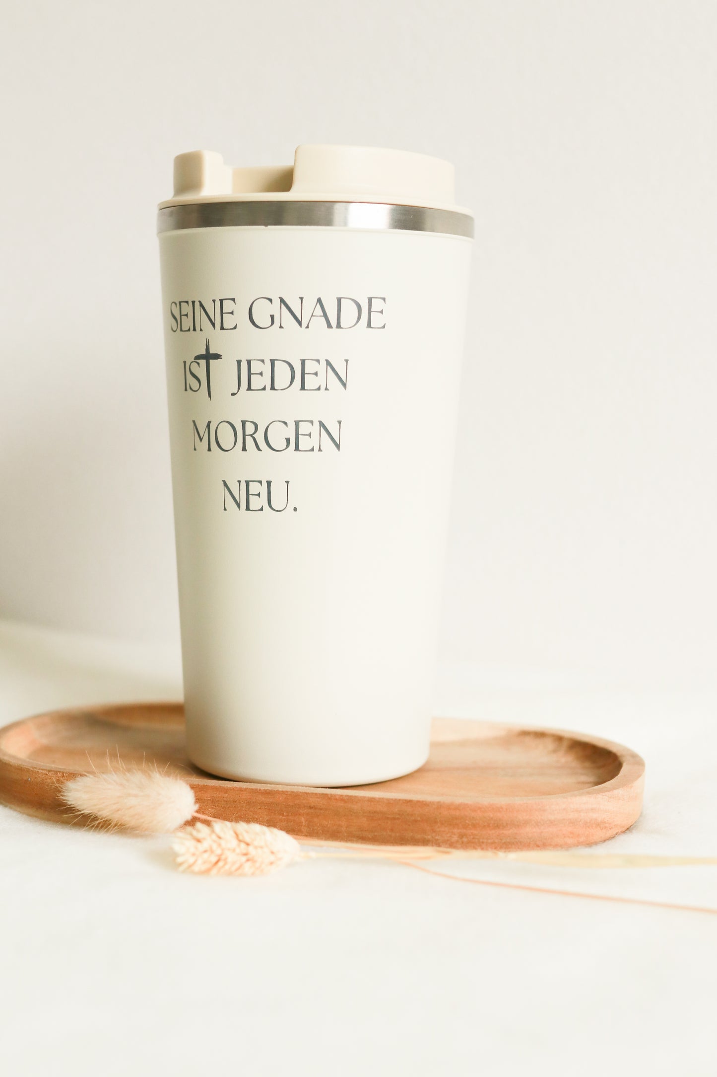 Thermobecher 510 ml -SEINE GNADE IST JEDEN MORGEN NEU-