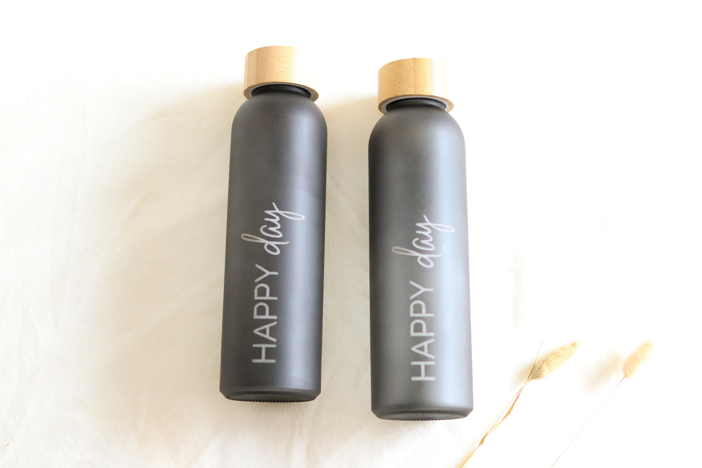 Wasserflasche Glas 500 ml - HAPPY DAY