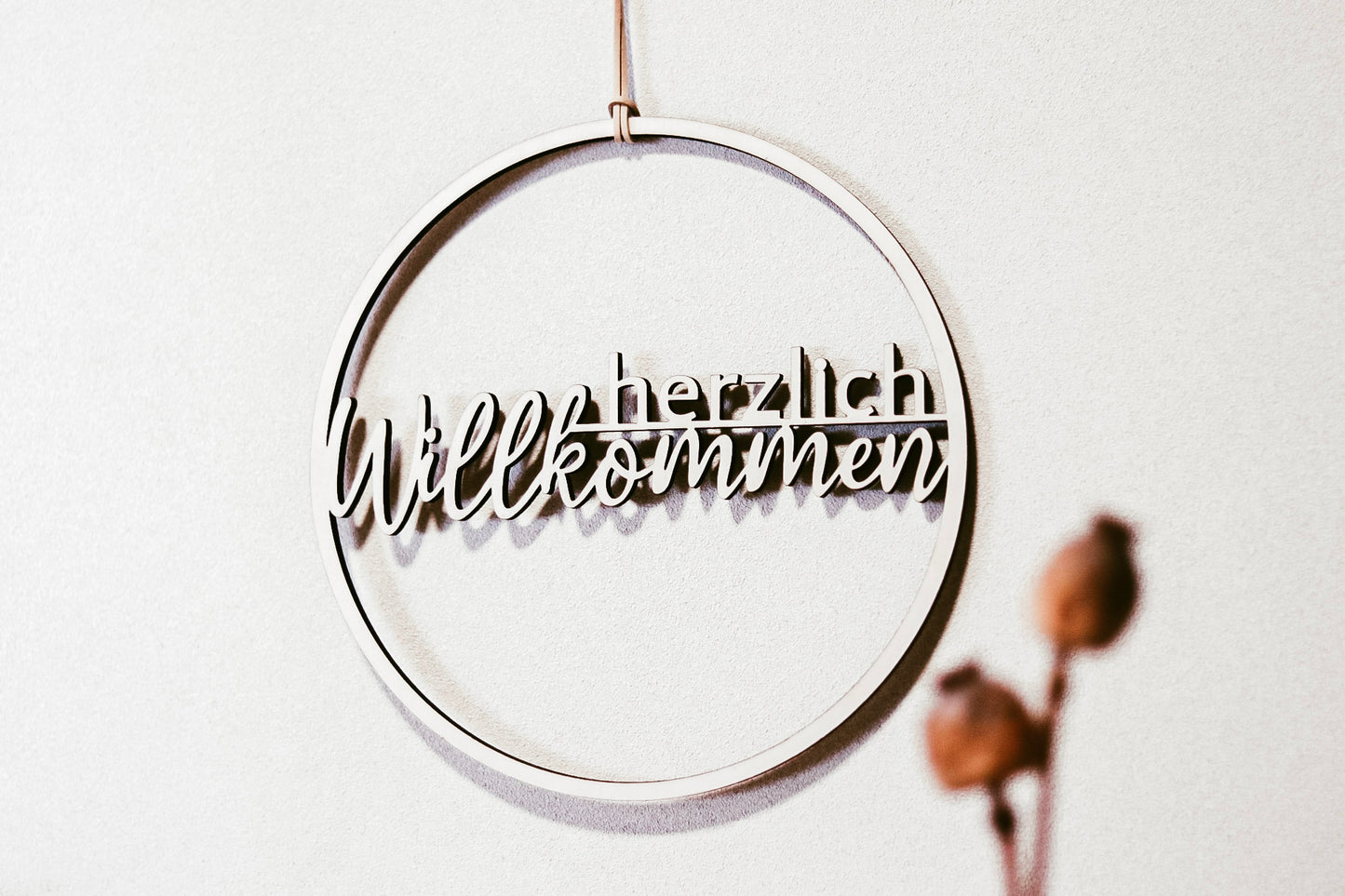 Holzkranz "herzlich Willkommen"