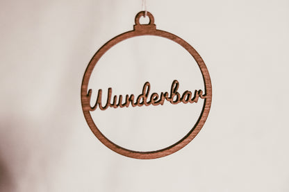 Holz Weihnachtskugel - Set "Wunderbar, Rat, Kraft, Held, Ewig-Vater,Friedefürst "