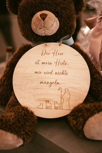 Holzschild: Der Herr ist mein Hirte