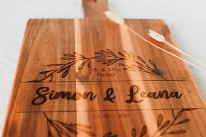Schneidebrett personalisiert -Kranz-