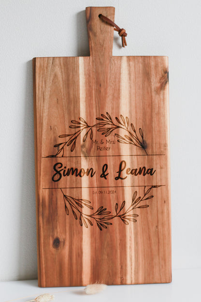 Schneidebrett personalisiert -Kranz-