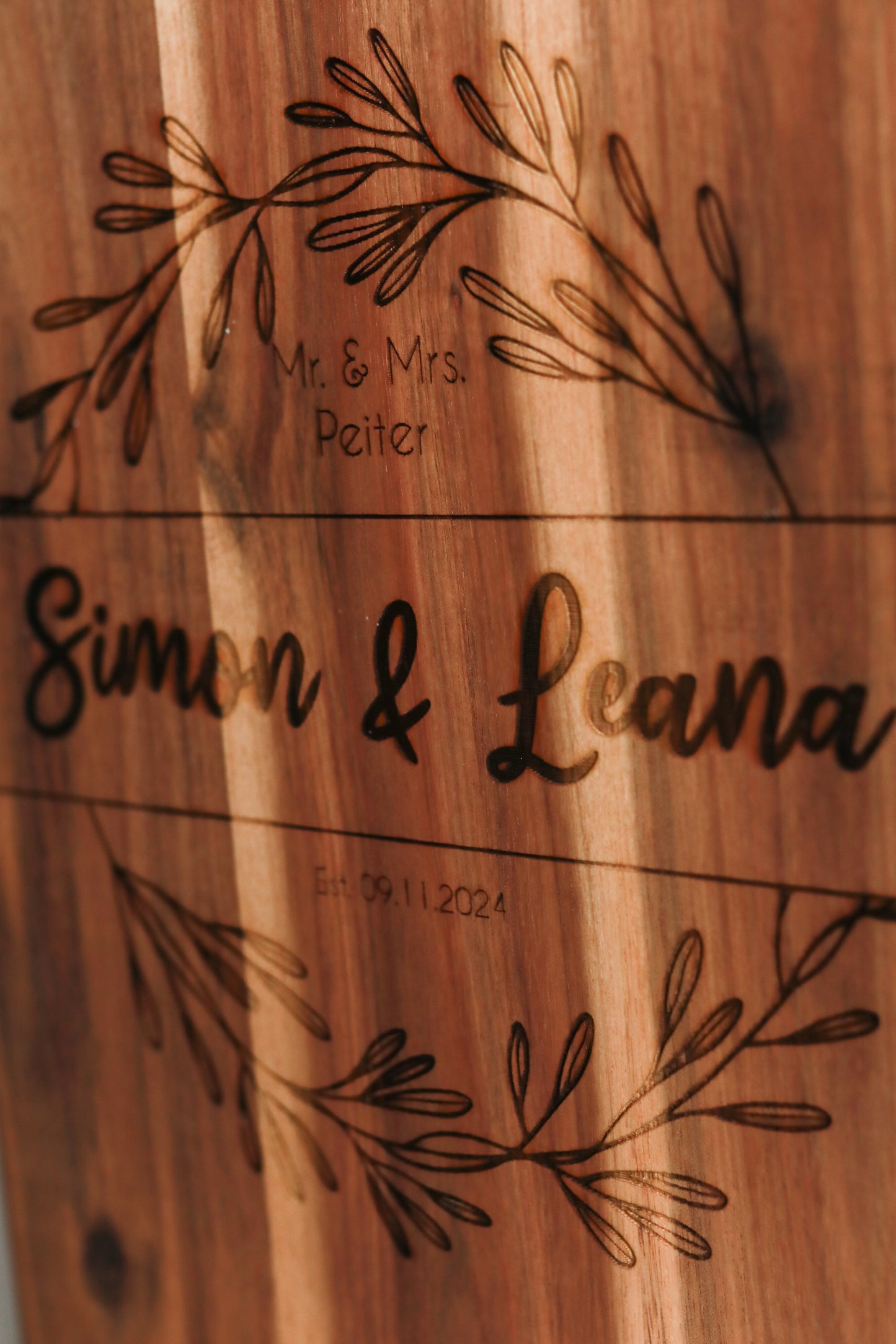 Schneidebrett personalisiert -Kranz-