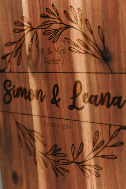 Schneidebrett personalisiert -Kranz-