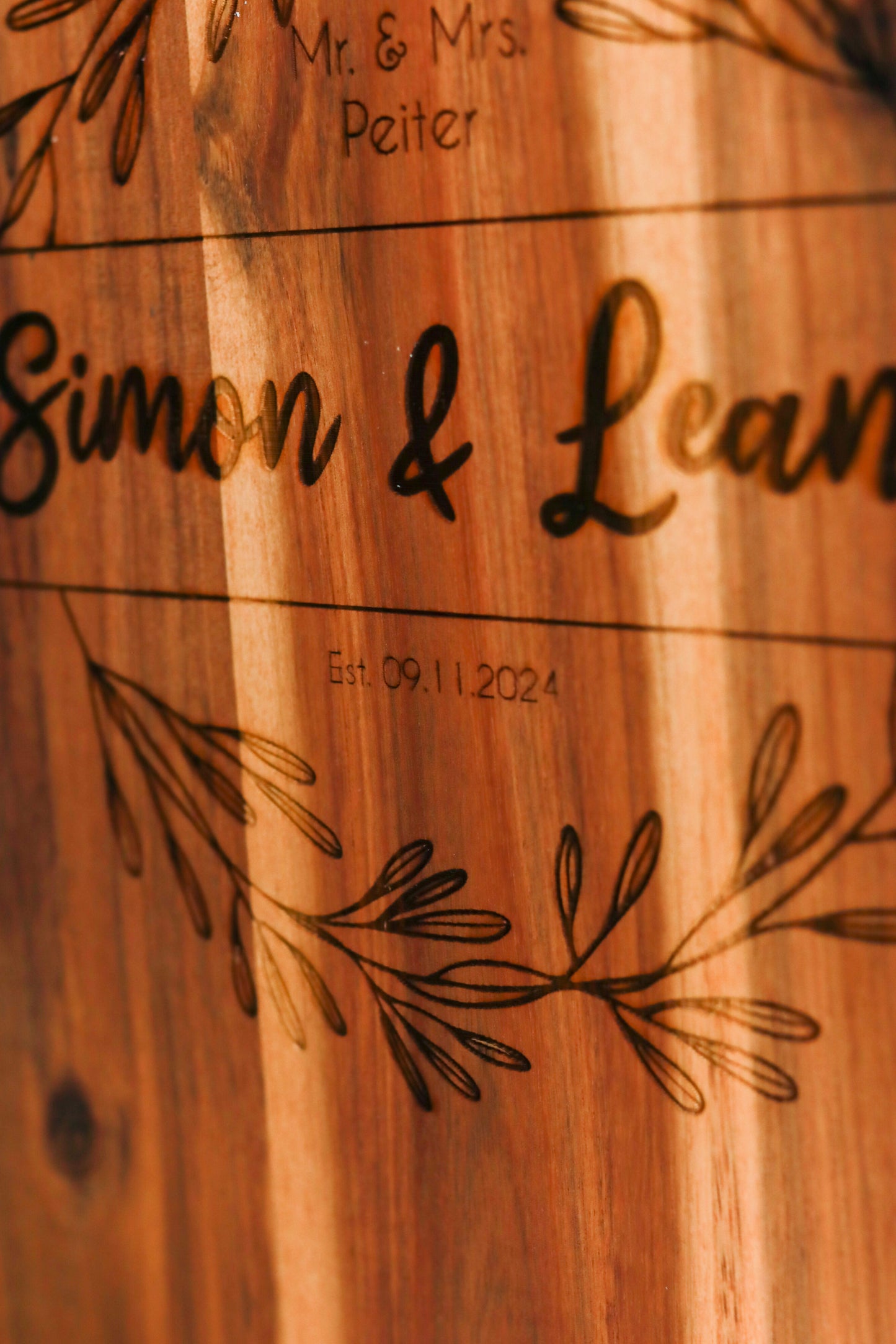 Schneidebrett personalisiert -Kranz-