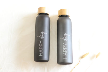 Wasserflasche Glas 500 ml - HAPPY DAY