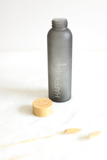 Wasserflasche Glas 500 ml - HAPPY DAY