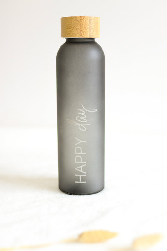 Wasserflasche Glas 500 ml - HAPPY DAY