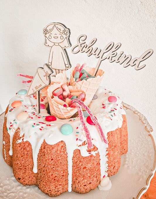 Schulkind Caketopper Set – Perfekt für den 1. Schultag