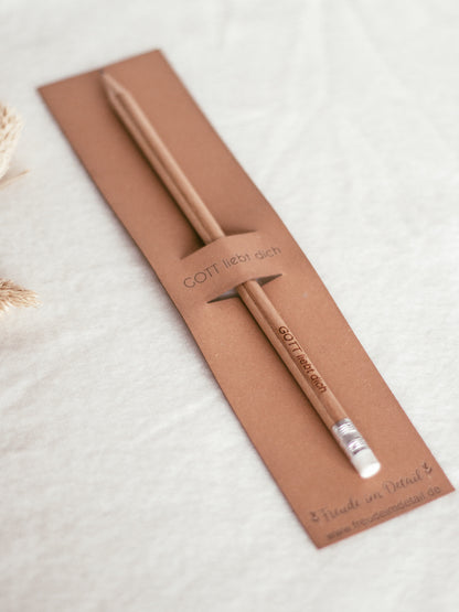 Bleistift mit Gravur "GOTT liebt dich"